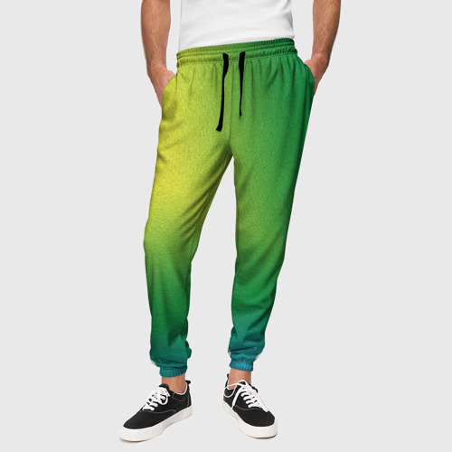 Мужские брюки 3D с принтом Радужный градиент, вид сбоку #3