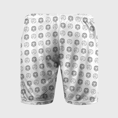 Мужские шорты спортивные Лев и знак зодиака, цвет 3D печать - фото 2