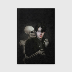 Обложка для паспорта матовая кожа Сехун со скелетом