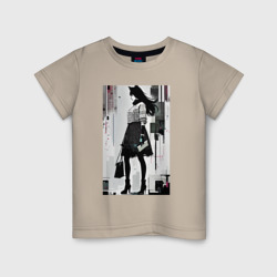 Детская футболка хлопок Городская волчица - Нью-Йорк - нейросеть