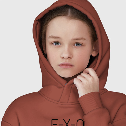 Детское худи Oversize хлопок Exo rose, цвет кирпичный - фото 6