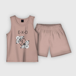 Детская пижама с шортами хлопок Exo rose