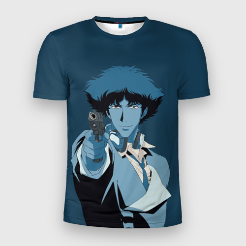 Мужская футболка 3D Slim Spike Spiegel blue, цвет 3D печать