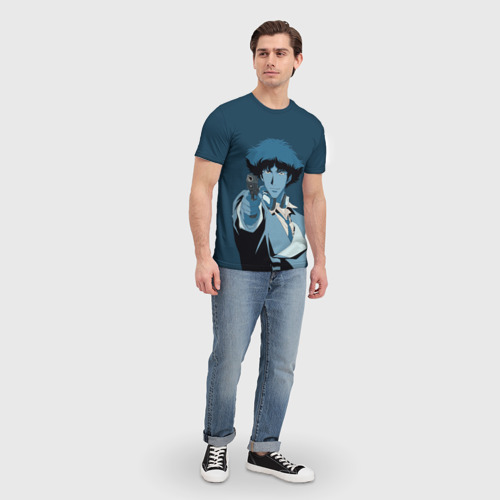 Мужская футболка 3D Spike Spiegel blue, цвет 3D печать - фото 5