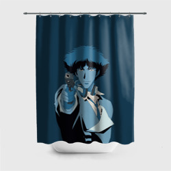 Штора 3D для ванной Spike Spiegel blue