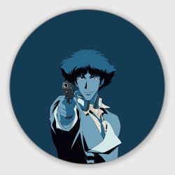 Круглый коврик для мышки Spike Spiegel blue