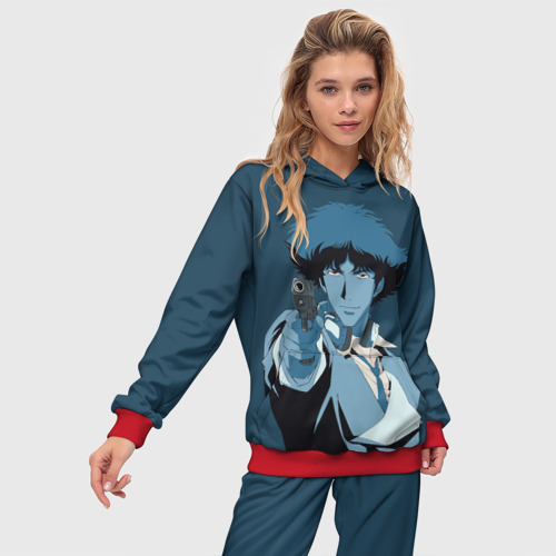 Женский костюм с толстовкой 3D Spike Spiegel blue, цвет красный - фото 3