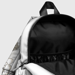Рюкзак с принтом Дракон Горыныч на запорожце для ребенка, вид на модели спереди №4. Цвет основы: белый