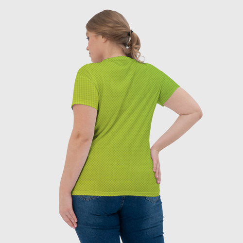 Женская футболка 3D Oops на градиенте зеленом, цвет 3D печать - фото 7
