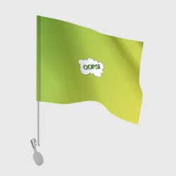 Флаг для автомобиля Oops на градиенте зеленом