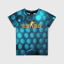 Детская футболка 3D CS GO blue neon