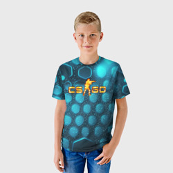 Детская футболка 3D CS GO blue neon - фото 2