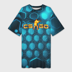 Платье-футболка 3D CS GO blue neon