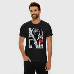Мужская футболка хлопок Slim Werewolf - metropolis - neural network - фото 2
