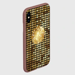 Чехол для iPhone XS Max матовый Золотой диско шар и золотая мозаика - фото 2