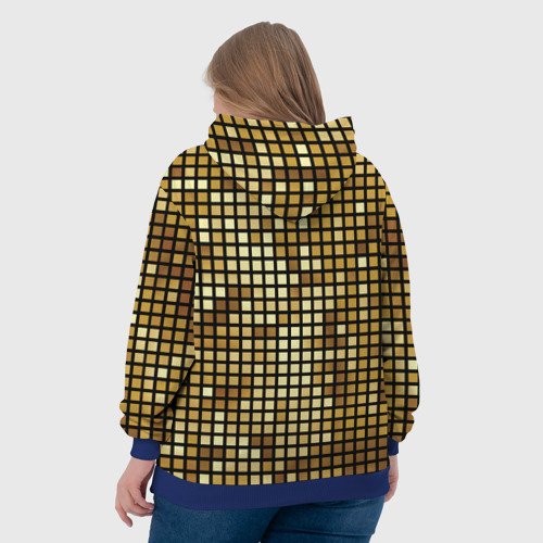 Женская толстовка 3D с принтом Золотой диско шар и золотая мозаика, вид сзади #2