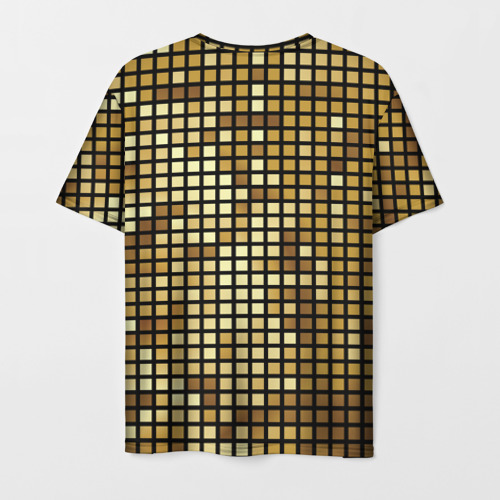 Мужская футболка 3D Золотой диско шар и золотая мозаика, цвет 3D печать - фото 2