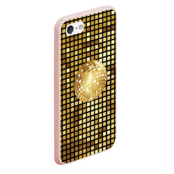 Чехол для iPhone 5/5S матовый Золотой диско шар и золотая мозаика - фото 2
