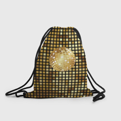 Рюкзак-мешок 3D Золотой диско шар и золотая мозаика