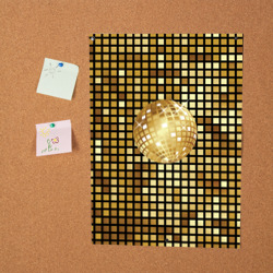 Постер Золотой диско шар и золотая мозаика - фото 2