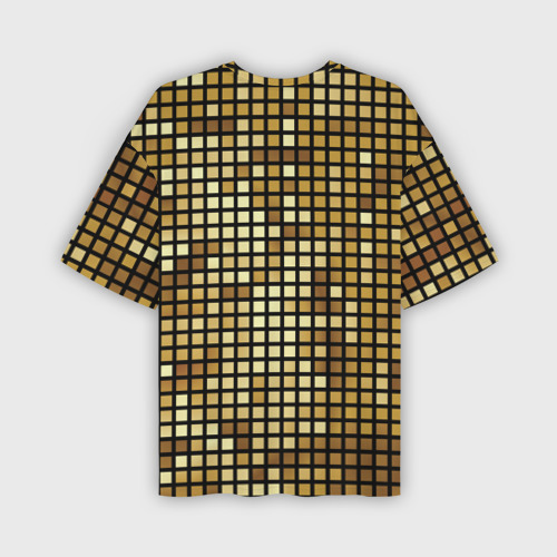 Мужская футболка oversize 3D Золотая мозаика, поверхность диско шара, цвет 3D печать - фото 2