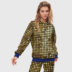 Женский костюм с толстовкой 3D Золотая мозаика, поверхность диско шара - фото 2