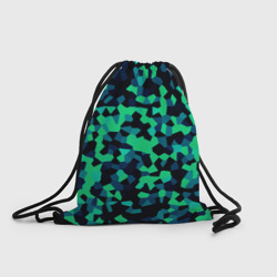 Рюкзак-мешок 3D Кристальный черно-зеленый