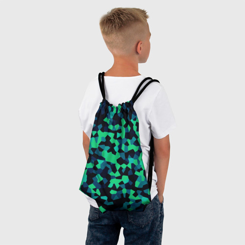 Рюкзак-мешок 3D Кристальный черно-зеленый - фото 4