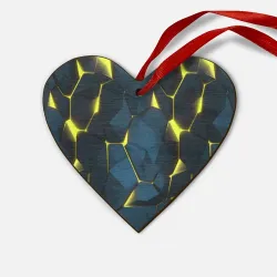 Деревянная игрушка Сердце Желтые неоновые плиты