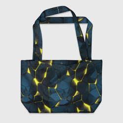 Пляжная сумка 3D Желтые неоновые плиты