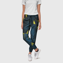 Женские брюки 3D Желтые неоновые плиты - фото 2