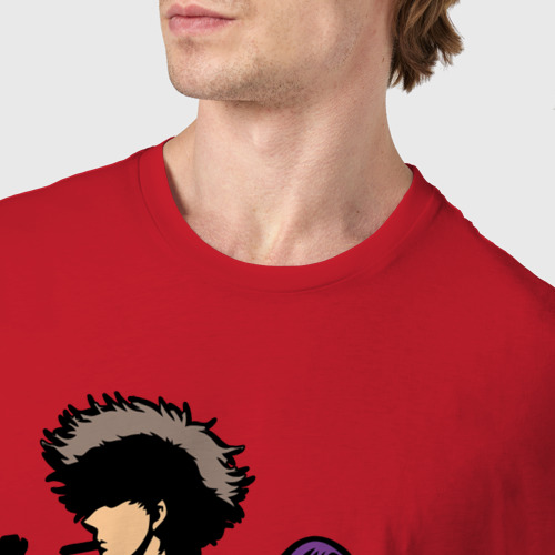 Мужская футболка хлопок Спайк Шпигель и Фэй Валентайн, цвет красный - фото 6