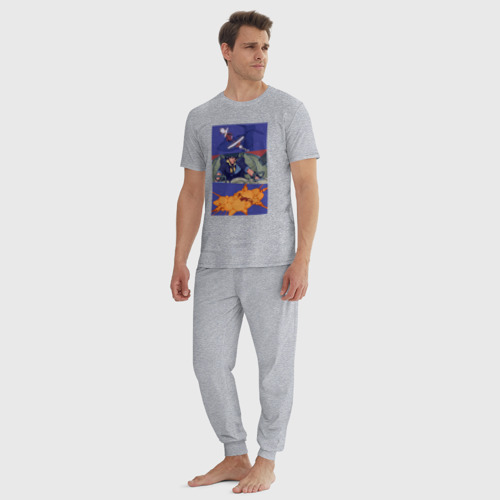 Мужская пижама хлопок Спайк в Бибопе, цвет меланж - фото 5