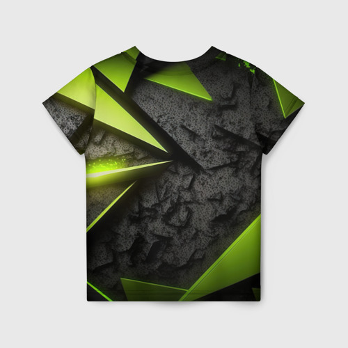 Детская футболка 3D CS GO green black abstract, цвет 3D печать - фото 2