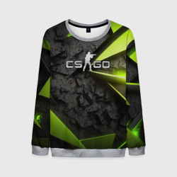 Мужской свитшот 3D CS GO green black abstract