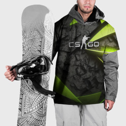 Накидка на куртку 3D CS GO green black abstract