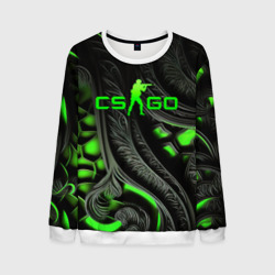 Мужской свитшот 3D CS GO black green abstract