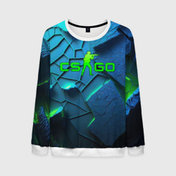 Мужской свитшот 3D CS GO blue green style