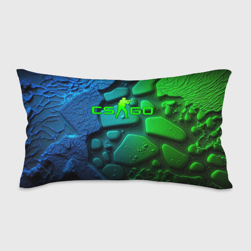 Подушка 3D антистресс CS GO green black   abstract