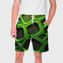 Мужские шорты 3D Объемные зеленые соты