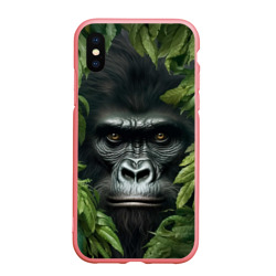 Чехол для iPhone XS Max матовый Горилла в джунгях