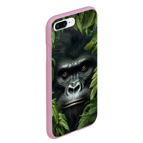 Чехол для iPhone 7Plus/8 Plus матовый Горилла в джунгях, цвет розовый - фото 3