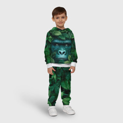 Детский костюм с толстовкой 3D Горилла в кустах джунгли - фото 2