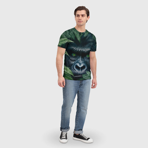 Мужская футболка 3D Крупная морда гориллы, цвет 3D печать - фото 5