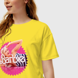 Женская футболка хлопок Oversize Марго Робби Барби - фото 2