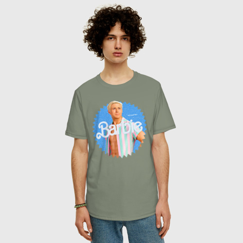 Мужская футболка хлопок Oversize с принтом Райан Гослинг Кен, фото на моделе #1