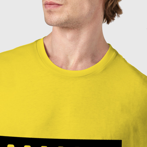 Мужская футболка хлопок Кадр шишка встала, цвет желтый - фото 6