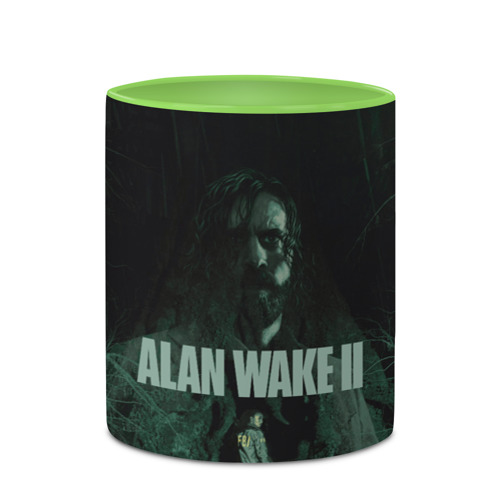 Кружка с полной запечаткой Alan Wake 2 Deluxe edition, цвет белый + светло-зеленый - фото 4