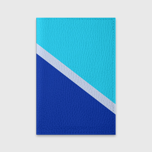 Обложка для паспорта матовая кожа с принтом Двуцветный голубой, вид спереди №1