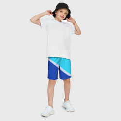 Детские спортивные шорты 3D Двуцветный голубой - фото 2